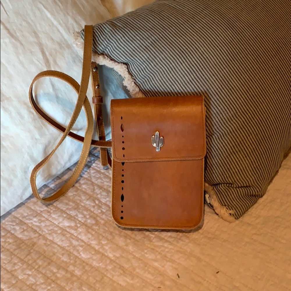 Most Wanted brown leather crossbody purse